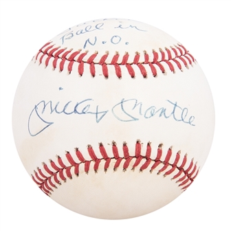 Mickey Mantle Signed OAL Baseball with "This is the Last F@%#ing Ball in N.O" Inscription (JSA)